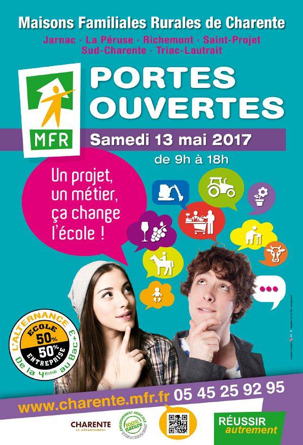 Portes Ouvertes des MFR de Charente Samedi 13 mai de 9h à 18h